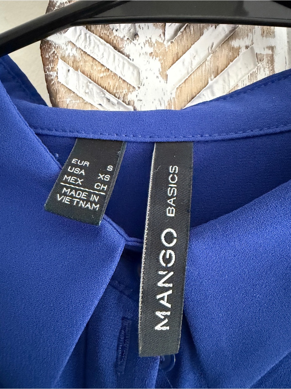 Mango Basics Royal Blue Button-Up Blouse View 3